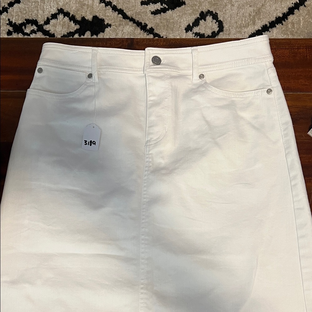 Talbots White Denim Skirt